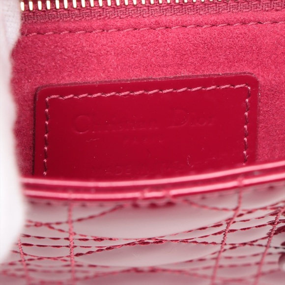 Christian Dior Lady Dior Mini Patent Red - Picture 9 of 9